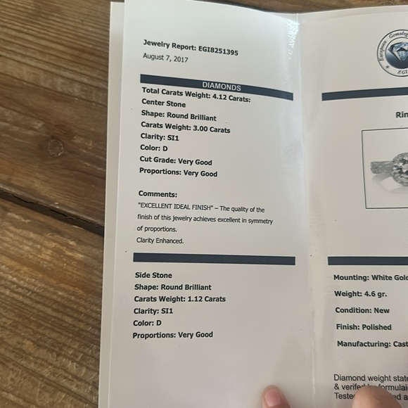 4.12 Carat Diamond Ring - Picture 5 of 9